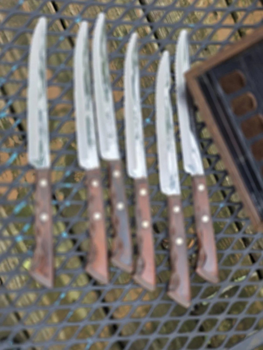 Wood Handle Steak Knives Set with Presentation Box - Brown